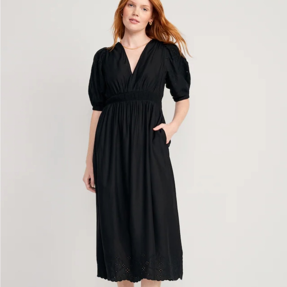 V-neck midi dress